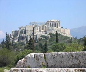 Puzzle Προβολή των ναών της ελληνικής πόλης